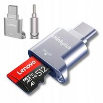 Kortelių skaitytuvas LENOVO D201, USB-C, SD/TF MicroSD, USB 2.0, 5Gb/s