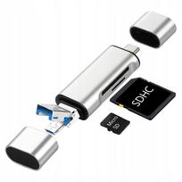Kortelių skaitytuvas SD, microSD, USB OTG, USB-C, micro USB