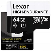 Atminties kortelė Lexar High Endurance Micro SDXC 64GB UHS-I C10 U3 V30