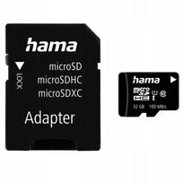Atminties kortelė Hama microSDHC 32GB, Class 10, 80MB/s, su SD adapteriu