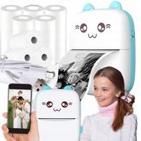 Momentinis spausdinimo mini fotoaparatas su 11 popieriaus ritinėlių
