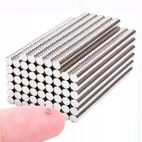 Neodimio cilindriniai magnetai 2x1 mm, stiprūs, HUNTER, 100 vnt.