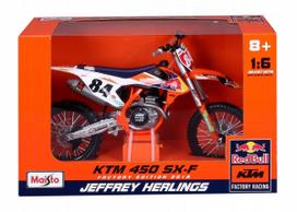 Motociklo modelis Maisto KTM 450 SX-F Factory Edition 2018, mastelis 1:6, su numeriu