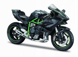 Metalinis motociklo modelis Kawasaki Ninja H2 R su stovu, 1:12, Maisto