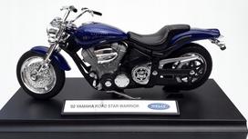 Metalinis motociklo modelis WELLY YAMAHA ROAD STAR WARRIOR 2002, mėlynas, 1:18