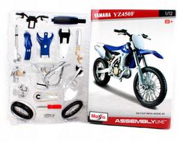 Motociklo modelis Yamaha YZ450F, 1:12 mastelis, sulankstomas