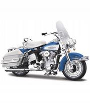 Modelis motociklas Maisto 1/12, 1966 FLH Electra Glide, mėlynas ir baltas
