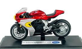 Metalinė MV Agusta Superveloce Ago motociklo modelio miniatiūra Welly 1:18