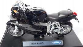 Metalinė motociklo modelio WELLY BMW K1200S, 1:18, juoda