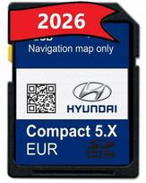 Navigacijos žemėlapių kortelė HYUNDAI i10/i20/i30/Kona/Tucson/Elantra/Santa Fe, Europa 2026