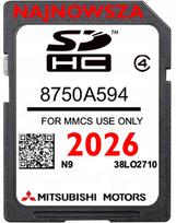 SD atminties kortelė žemėlapiams Mitsubishi MMCS W-15 W-17 2026 EU Outlander, ASX, Pajero, Lancer