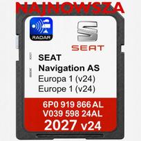 GPS žemėlapio kortelė SEAT 2027 AS V24, Europa, Ateca, Arona, Ibiza, Leon, Toledo