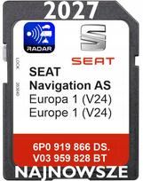 GPS žemėlapių SD kortelė SEAT Europa 2027 V24, tinka MIB2, Ateca, Arona, Ibiza, Leon, Toledo