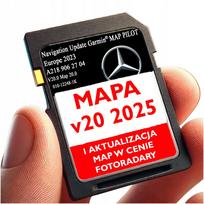 GPS žemėlapis Mercedes Garmin A218 V20 su nuotolinio valdymo pultu, 2023/2024 atnaujinimas ir greičio matuokliai