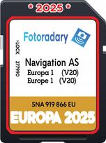 Žemėlapių GPS atnaujinimas MIB2 V20 EU 2025, tinka Caddy, Tiguan, Passat, Polo navigacijoms