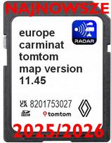 Žemėlapio kortelė Renault Carminat TomTom 11.45 2025, Europa, su greičio kameromis