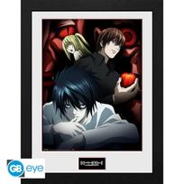 DEATH NOTE įrėmintas paveikslas Light, L and Misa, 30x40 cm