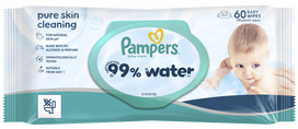 Pampers Water drėgnosios servetėlės, 60 vnt. pakuotė