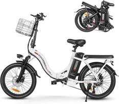 SAMEBIKE CY20-FT-WH 250W E-Bike 20 Inch Fat Tyre Folding Bike 36 V/13 Ah Battery, Maximum Range up to 60-110 km, Off-Road Mountain,