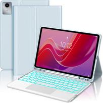 Occtingkind, klaviatūra, skirta Lenovo Tab M11, dėklas su klaviatūra, skirtas Lenovo Tab M11 11 colių, magnetinė nuimama Bluetooth klaviatūra, Qwertz išdėstymas, Usb C, jutiklinė dalis, apšvietimas, žydra