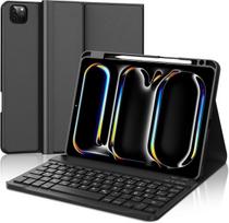 Iveoppe klaviatūra, skirta ipad pro 11 colių 2024 (m4), dėklas su klaviatūra, skirtas ipad pro 5-os kartos, magnetinė nuimama bluetooth qwertz dėklo klaviatūra, skirta ipad pro 11 colių 2024, juoda