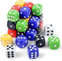 22 mm standartiniai spalvingi žaidimo kauliukai stalo žaidimams, d6 spalvingi standartiniai kauliukai su kišenėmis klasei, 30 vienetų 6 sienų kauliukų rinkinys matematikos žaidimams, skaičiavimui