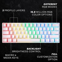 Gk61 mechaninė žaidimų klaviatūra - 61 klavišų rgb apšviesta led foniniu apšvietimu pc / mac žaidėjams