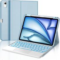 Jademall Klaviatūra Ipad Air 11 - Belaidė klaviatūra su apšvietimu ir jutikliniu kilimėliu, skirta Ipad Air 11 m2 2024/air 11 m3 2025, apsauginis dėklas su pieštuko laikikliu