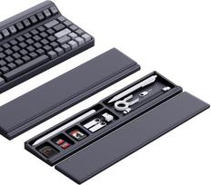 Hagibis riešo atrama su stalviršio pertvaros dėklu, ergonomiška minkšta atminties putų pagalvėlė, neslystantis guminis pagrindas kompiuterio klaviatūrai, biurui, namams (juoda)