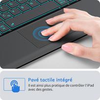 Cacoe klaviatūros dėklas, suderinamas su ipad pro 13 m4 dėklu (2024) su jutikliniu kilimėliu, 7 spalvų apšvietimu, nuimama belaide azerty klaviatūra, juodas