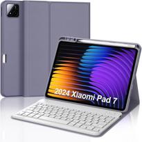 Winchking dėklas xiaomi pad 7/7 pro su klaviatūra, klaviatūra skirta xiaomi pad 7 11.2 colių, nuimama magnetinė qwerty klaviatūra skirta xiaomi pad 7 2024 11.2 colių, violetinė
