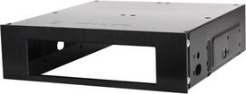 Silverstone Sst-fp55b - 5.25 colio į 3.5 colio + 2x 2.5 colio aliuminio priekinės nišos laikiklio adapteris, juodas