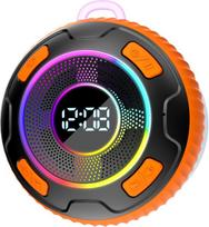 Bluetooth kolonėlė, muzikos grotuvas, nešiojama bluetooth, ipx7 atspari vandeniui, stiprus žemas dažnis su žemų dažnių radiatoriais, nešiojama dušo kolonėlė su siurbtuku, mikrofonas, dovanos voniai, vakarėliui, usb-c oranžinė
