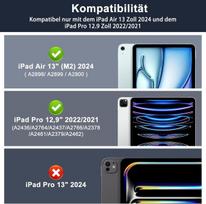 Sengbirch klaviatūros dėklas, skirtas Ipad Air 13 colių (m3 2025/m2 2024) - Qwertz vokiečių kalbos jutiklinė klaviatūra, nuimama belaidė bluetooth klaviatūra, skirta Ipad Air 13 colių (m2) 2024, šviesiai mėlyna