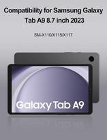 Fogari Samsung Galaxy Tab A9 8.7 colių azerty prancūziška klaviatūros dėklas su magnetine klaviatūra bluetooth belaidis apsauginis dangtelis, skirtas Samsung Tab A9, šviesiai žalias