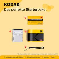 Kodak Mini 3 Era 4pass mobilusis nuotraukų spausdintuvas (7,6 x 7,6 cm) + 8 lapeliai, geltonas