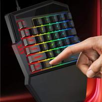 Vienrankė apšviesta rgb mini klaviatūra su 35 klavišais, fn klavišu / kvėpavimo lemputėmis / usb 2.0 žaidimų klaviatūra