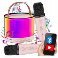 Karaoke vaikams bluetooth garsiakalbis mikrofonas dovana belaidis rinkinys