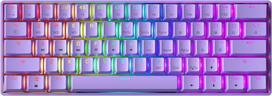 Gk61 karšto keitimo mechaninė žaidimų klaviatūra - 61 klavišas, daugiaspalvis rgb led apšvietimas, skirtas pc/mac žaidėjams (gateron Optical Blue, levandų spalvos)