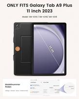 Infiland dėklas galaxy tab a9 plus su klaviatūra, riešo dirželiu ir sulankstomu stovu, nuimama magnetinė klaviatūra, skirta samsung tablet a9 plus dėklui, tamsus