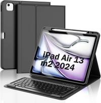 Jademall Klaviatūra Ipad Air 13 m2 - belaidė klaviatūra Ipad Air 13 m2 2024/air 13 m3 2025, apsauginis dėklas su pieštuko laikikliu
