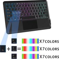 Klaviatūros dėklas, skirtas lenovo tab p12 12.7 colių planšetiniam kompiuteriui 2023: apšviesta klaviatūra 3 zonos 7 spalvos, skirta lenovo tab p12 12.7 colių - prancūziška azerty klaviatūra, belaidė, nuimama