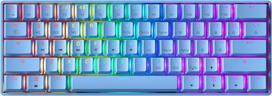 Gk61 s karšto keitimo mechaninė žaidimų klaviatūra - 61 klavišų daugiaspalvis rgb led apšvietimas, skirtas pc/mac žaidėjams (gateron Mechanical Black, Blue)