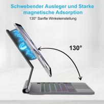 Sengirch Magic Keyboard klaviatūra, skirta Ipad Air 13 colių M3 2025/m2 2024 - vokiška Qwertz išdėstymo klaviatūra su dėklu, apšviesta daugiafunkcinė jutiklinė klaviatūra, skirta Ipad Pro 12.9 colių 6th/5th/4th/3, juoda
