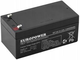 Akumuliatorius baterija Agm Vrla Europower Ep 12v 3.6ah priešgaisrinei sistemai Ep3.6