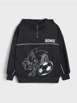 Sinsay - Sportinis Active pusiau užsegamas džemperis su printu Sonic the Hedgehog - juoda