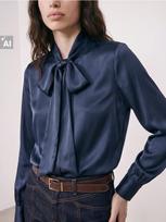 Sinsay - Palaidinė su dekoratyviniu raiščiu - tamsiai mėlyna