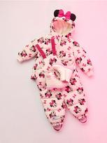 Sinsay - Siūta puffer striukė su kapišonu Minnie Mouse - kreminė