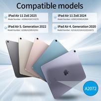 Gkabxy dėklas su klaviatūra, skirtas ipad air 11 colių (m3/m2) 2025/2024, ipad air 5 4-os kartos – įkraunama bluetooth klaviatūra, qwertz išdėstymas, pilka