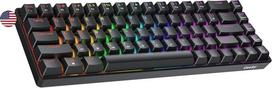 Geeky Gk65 65% | Karšto keitimo mechaninė žaidimų klaviatūra | 68 klavišų įvairiaspalvis Rgb Led apšvietimas, skirtas Pc/mac žaidėjams | Ansi Us American išdėstymas (juoda, Mechanical Speed Silver)
